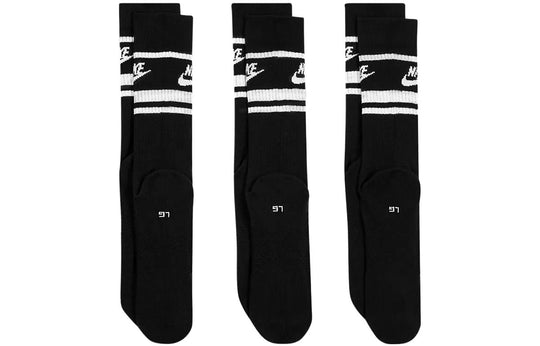 Nike Sportswear Essential Sock 3 Pack 'Black White' DX5089-010 - KICKS CREW