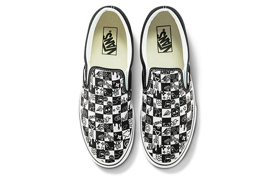 Vans Classic Doodle Checkered Slip-on 'Black White' VN0A5AO86U6