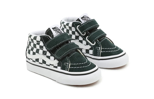 Vans Toddler Checkerboard Sk8-mid Reissue Velcro Sneakers Green/White TD VN0A5DXD8CA