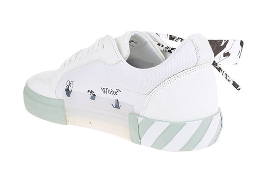 Off-White Low Vulcanized Canvas Sneaker 'White Green' OMIA085F21LEA0050155