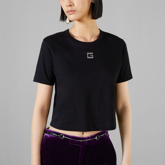 (WMNS) Gucci Cotton jersey T-shirt 'Black White' 764971-XJF1K-1043