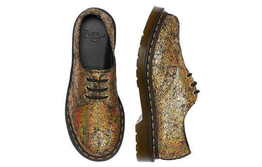 (WMNS) Dr. Martens 1461 Metallic Leather Oxford Shoes 'Iridescent Crackle - Gold' 25729710