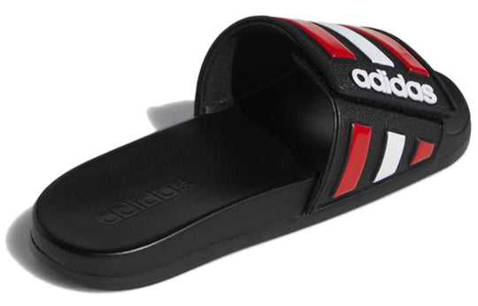 adidas Adilette Comfort Outdoor Flat Heel Sports Slippers Black Red White FY8138