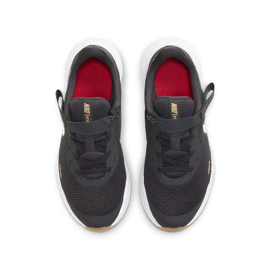 (GS) Nike Revolution 5 FlyEase 'Black Gold White' CQ4649-006 Marathon Running Shoes/Sneakers  -  KICKS CREW