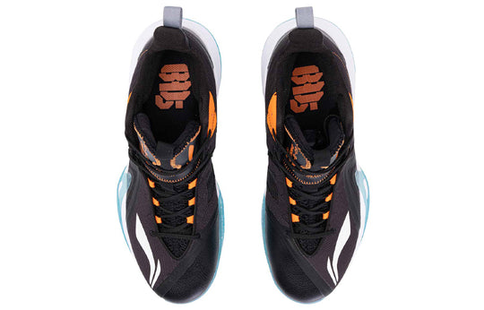 LI-NIng Bad Five Mid-top Basketball Competition Shoes Black/Blue ABPQ045-1