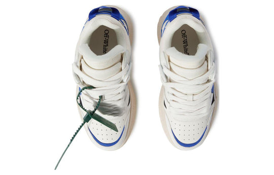 (WMNS) Off-White Sponge Mid-Top Sneakers 'White Blue' OWIA271F23LEA0010169