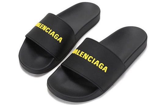 Balenciaga Pool Sandals Black/Yellow 565826W1S811070