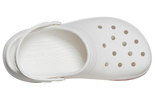 Crocsband Full Force Thick Sole Sandals White Red Unisex 206122-100