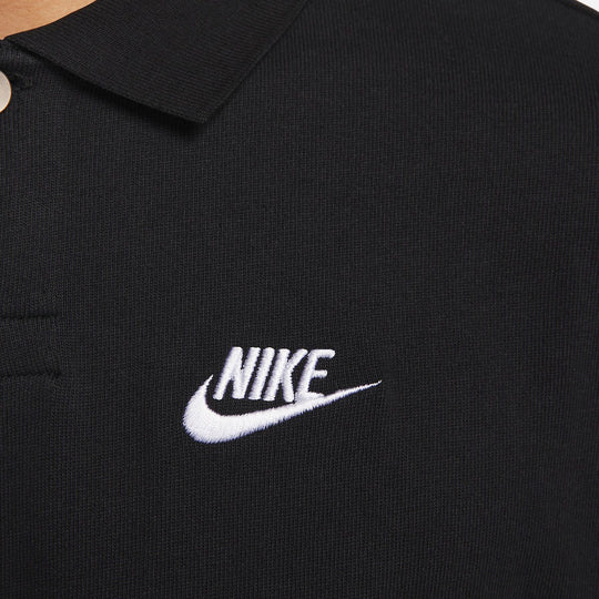 Nike Club Lapel T-Shirt 'Black' DX0618-010 - KICKS CREW