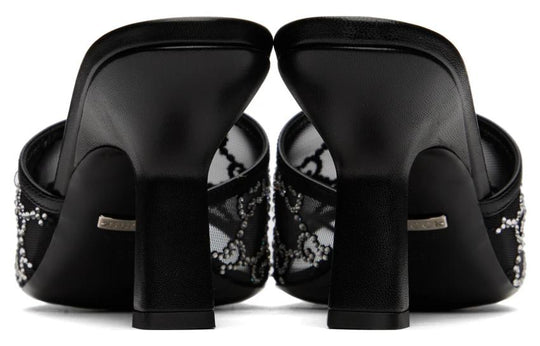 (WMNS) Gucci GG Mid-Heel Slide Sandal 'Black' 747245-F13B0-1000