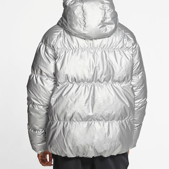 Nike Metallic hooded With Down Feather Jacket Silver BV4709-096