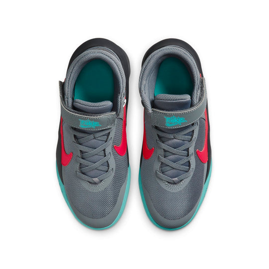 (GS) Nike Team Hustle D10 FlyEase 'Smoke Grey Washed Teal Siren Red' DD7303-008
