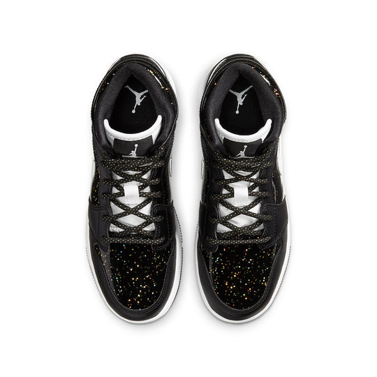 (GS) Air Jordan 1 Mid SE 'Black Glitter' AV5174-001