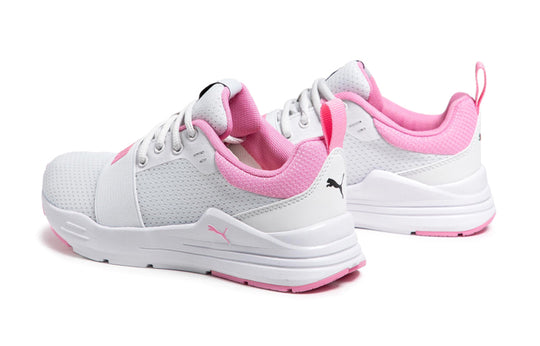 (GS) PUMA Wired Run Agile Imeva Low Top Running Shoes White/Pink 374214-06