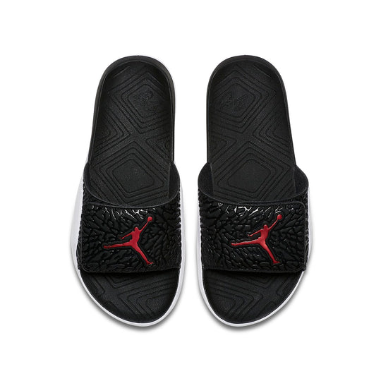 (GS) Air Jordan Hydro 7 V2 'Black Gym Red' BQ6291-016 Beach & Pool Slides/Slippers  -  KICKS CREW
