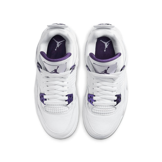 (GS) Air Jordan 4 Retro 'Purple Metallic' 408452-115 Big Kids Basketball Shoes  -  KICKS CREW