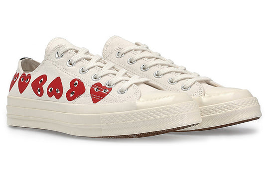 Converse x COMME des GARCONS PLAY Chuck 70 Low Multi Heart 'White Red' 162975C