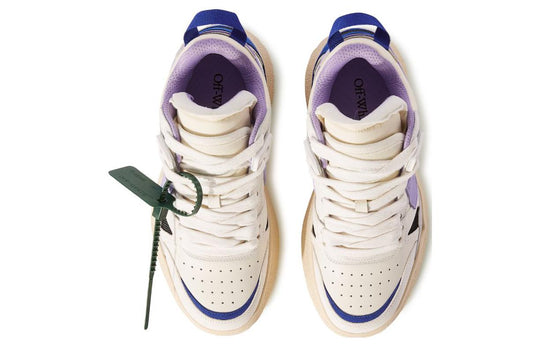 (WMNS) Off-White Sponge Mid-Top Sneakers 'White Blue Purple' OWIA271F23LEA0010136