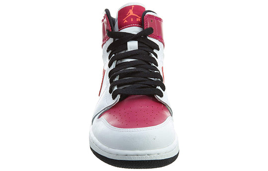 (GS) Air Jordan 1 Retro High 'White Sport Fuchsia' 332148-108 Big Kids Basketball Shoes  -  KICKS CREW
