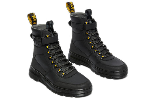 Dr. Martens Combs Tech Coated Canvas Casual Boots 'Black Yellow' 27114001