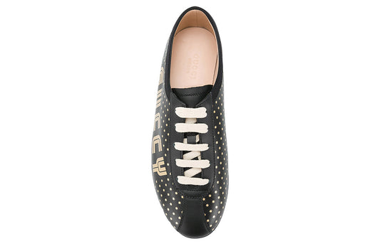 (WMNS) Gucci Alphabet logo Fashion Sports Skate Shoes Black 519718-0G270-1079