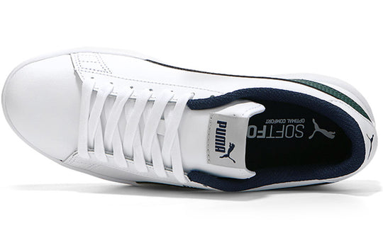 (GS) PUMA Smash v2 L Jr Casual Board Shoes White/Green 365170-10