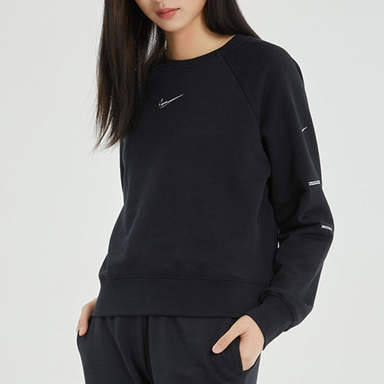 (WMNS) Nike Sportswear Swoosh French Terry Crew Sweatshirt 'Black' DN4835-010