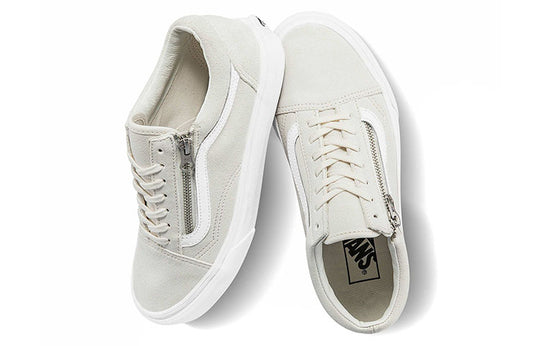 Vans Old Skool Zip Casual Low Tops Skateboarding Shoes Unisex White VN0A3493A4G