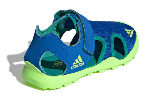 (GS) adidas Terrex Captain Toey K Velcro Outdoor Flat Heel Colorblock Sports Blue Green Sandals EF2242