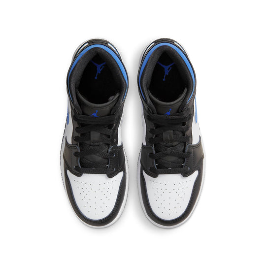 (GS) Air Jordan 1 Mid 'White Black Racer Blue' 554725-140 Big Kids Basketball Shoes  -  KICKS CREW
