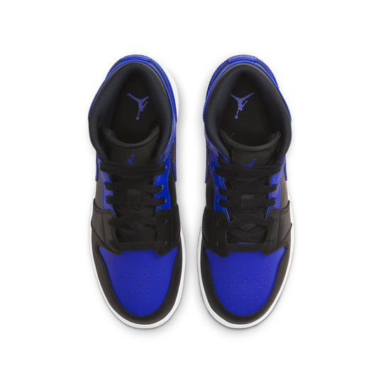 (GS) Air Jordan 1 Mid 'Hyper Royal' 554725-077 Big Kids Basketball Shoes  -  KICKS CREW