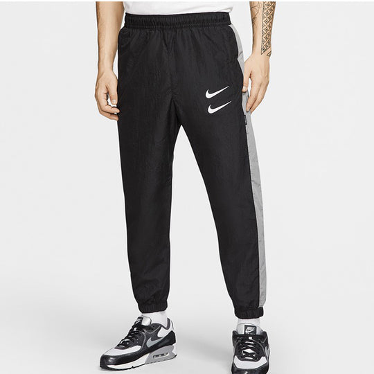 Nike Woven Bundle Feet Casual Sports Long Pants Black CJ4878-010 - KICKS  CREW