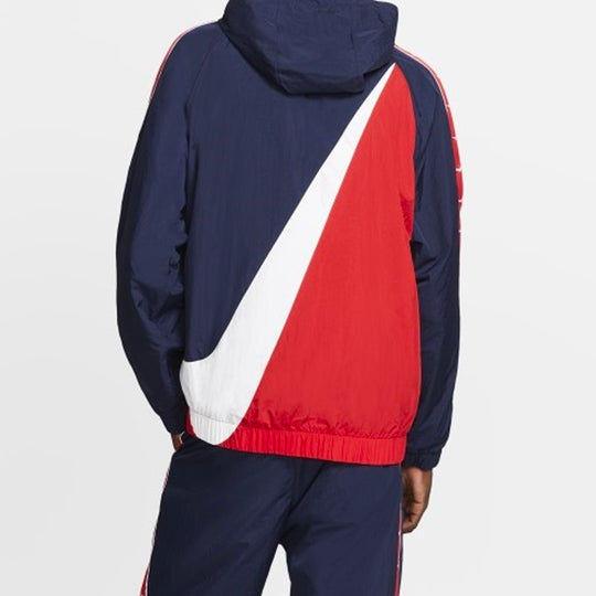 Nike Sportswear Big Swoosh Hooded Long Sleeve Color Block Jacket Cd0420-451 Colorblock CD0420-451