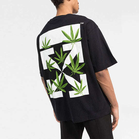 Off-White Weed Arrows Oversized T-Shirt 'Black Green' OMAA120S22JER0021055