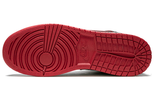 (GS) Air Jordan 1 Retro Mid 'Black White Gym Red' 554725-028 Big Kids Basketball Shoes  -  KICKS CREW
