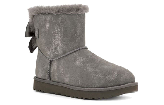 (WMNS) UGG Mini Bailey Bow Glimmer Charcoal 1125795-CHRC