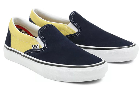 Vans Unisex Skate Slip-on Shoes Blue/Yellow VN0A5FCANGL