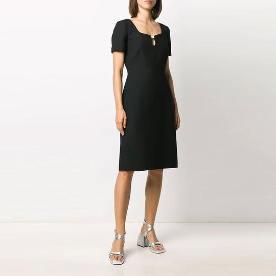(WMNS) Gucci Wool Silk Tight Dress 'Black' 631484-ZAD88-1000