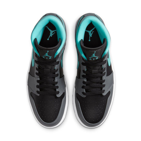 Air Jordan 1 Mid 'Grey Aqua' 554724-063 Retro Basketball Shoes  -  KICKS CREW