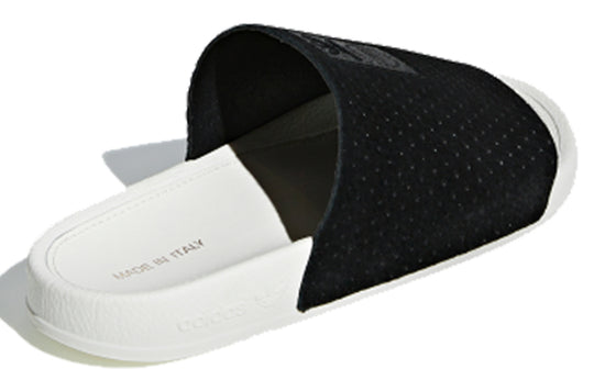 (WMNS) adidas originals Adilette Luxe 'Black White' CG6554
