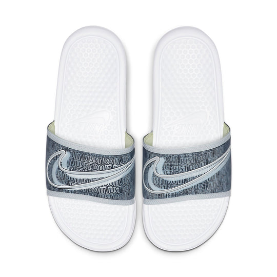 (WMNS) Nike Benassi LX White Blue Slippers 'White Blue' BQ5173-100