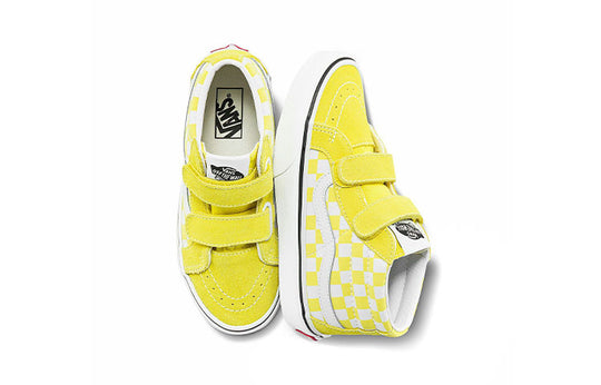 Vans Sk8-Mid Reissue V Mid Tops Casual Skateboarding Shoes Kids Yellow White Grid 'Yellow White' VN0A38HHABP