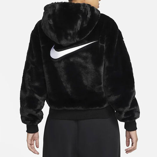 (WMNS) Nike Sportswear Essentials Faux Fur Jacket 'Black' DD5116-010