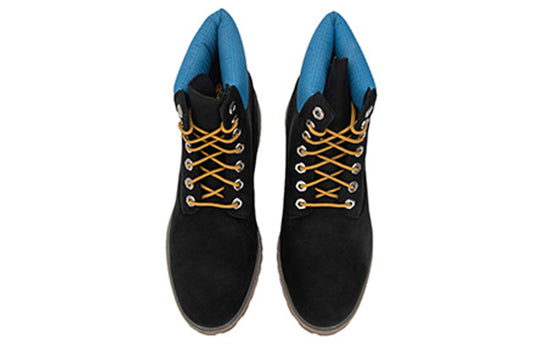 Timberland Premium 6 Inch Waterproof Boots 'Black Nubuck with Blue' A5NYZ001