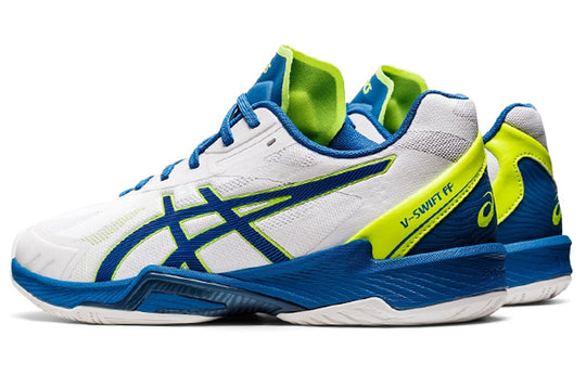 ASICS V-Swift FF 3 Low Tops Wear-resistant Volleyball Shoes White Blue 1053A042-102