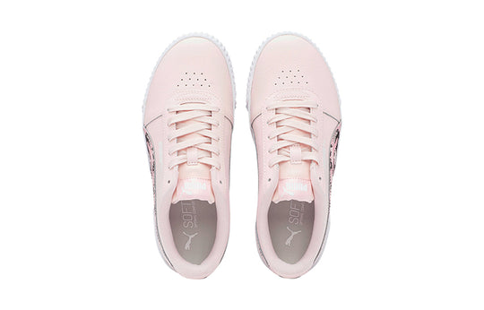 (GS) PUMA Carina Camo Casual Board Shoes Pink/White 373084-01