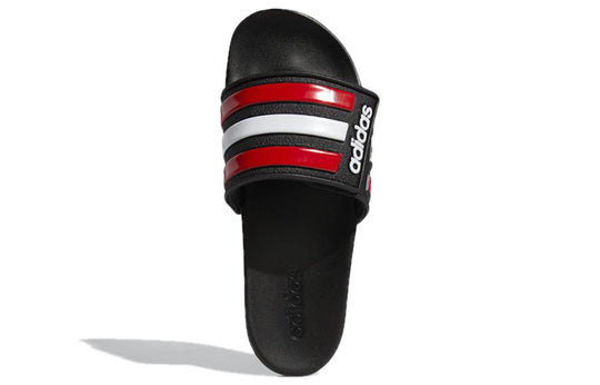 adidas Adilette Comfort Outdoor Flat Heel Sports Slippers Black Red White FY8138