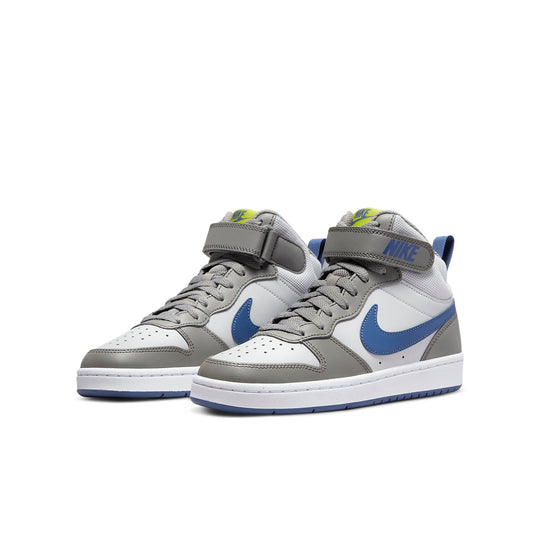 (GS) Nike Court Borough Mid 2 'Gray White Blue' CD7782-007