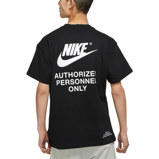 Nike Alphabet Logo Printing Round Neck Short Sleeve Black DM6428-010