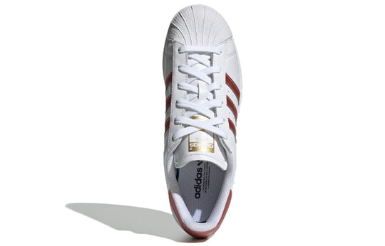 (WMNS) adidas originals SUPERSTAR 'White Red' FU9308